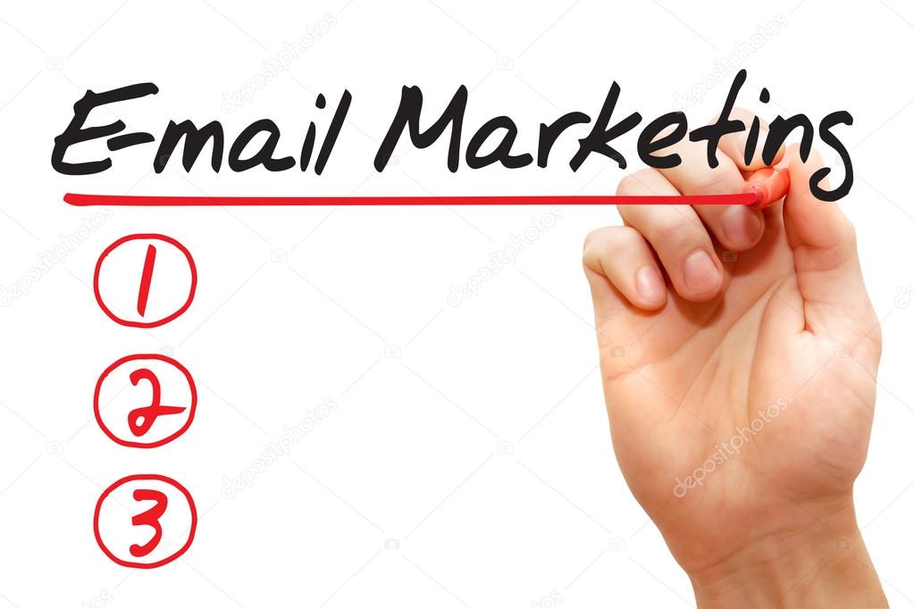 Hand writing E-mail Marketing List, business concep