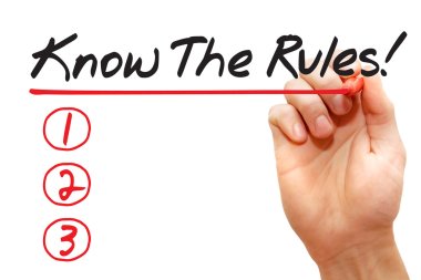 Hand writing Know The Rules List, business concept clipart