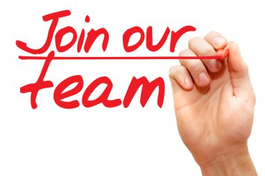 El yazma katılmak bizim takım, iş kavramı