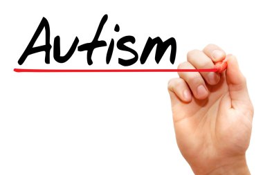 Hand writing Autism, concept clipart