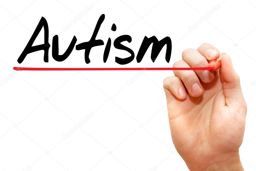 Hand writing Autism, concept