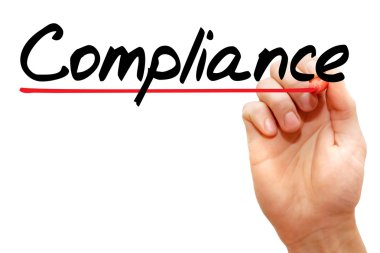 Hand writing Compliance, business concept clipart