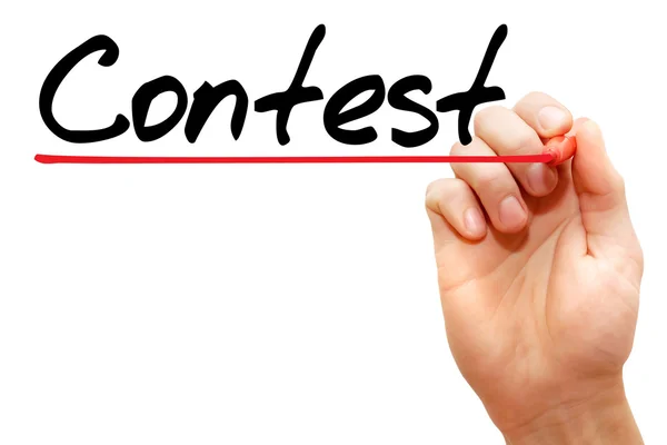 Hand writing Contest , business concept — Stock Photo, Image