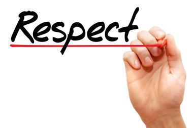 Saygı, iş kavramı yazma el