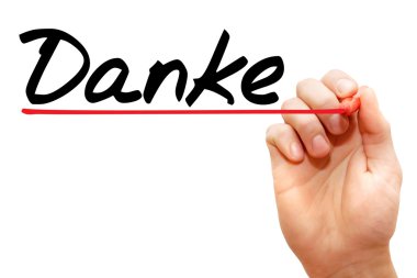 Danke, iş kavramı yazma el