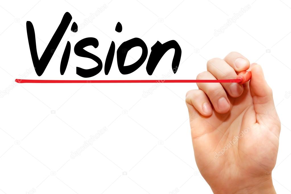 Hand writing Vision, business concept