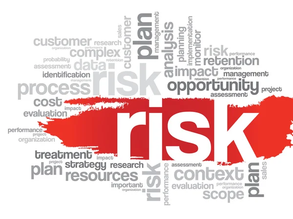 Word Cloud com etiquetas relacionadas ao RISK — Vetor de Stock