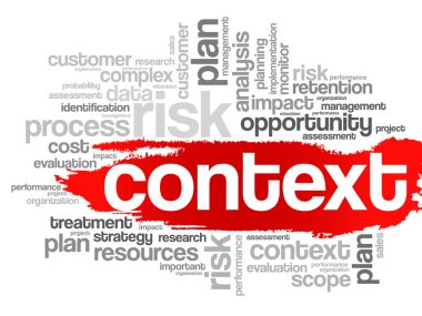 Context concept in word tag cloud clipart