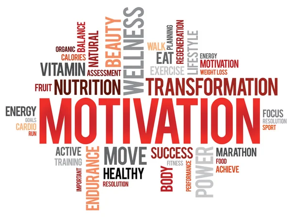 Motivatie word cloud — Stockvector