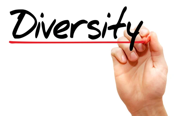 Hand writing Diversity, business concep — Stock Photo, Image