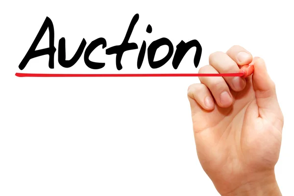 Ruční psaní aukce, obchodní concep — Stock fotografie