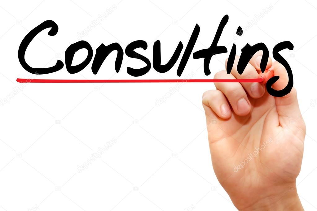 Hand writing Consulting, business concep