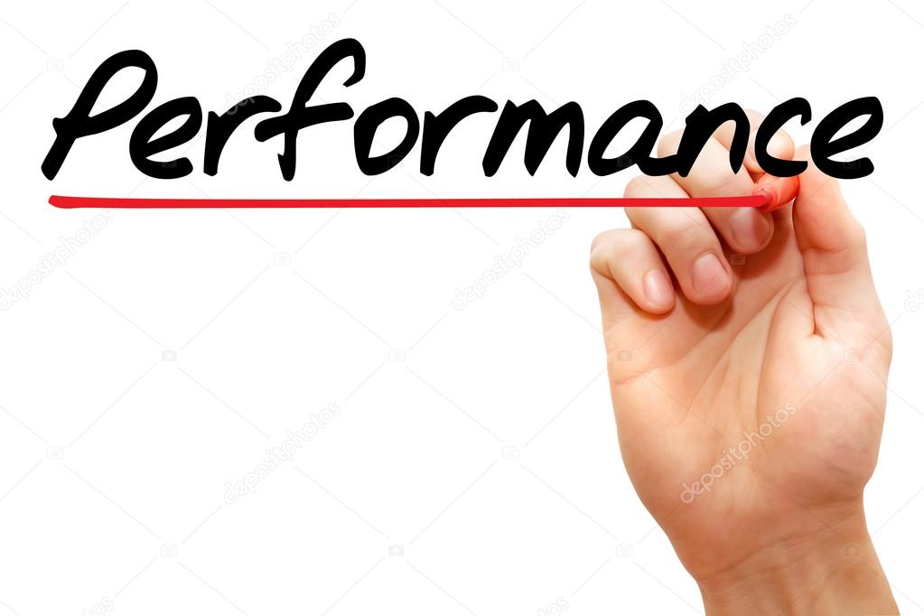 Hand writing Performance, business concep