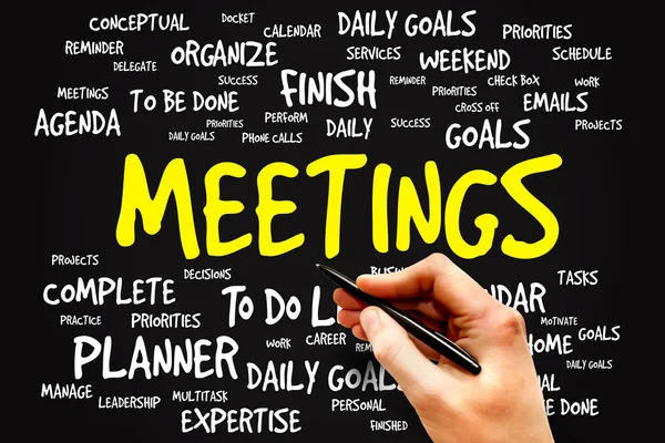 MEETINGS word cloud — Stock Photo, Image