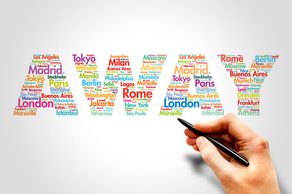 AWAY, travel concept