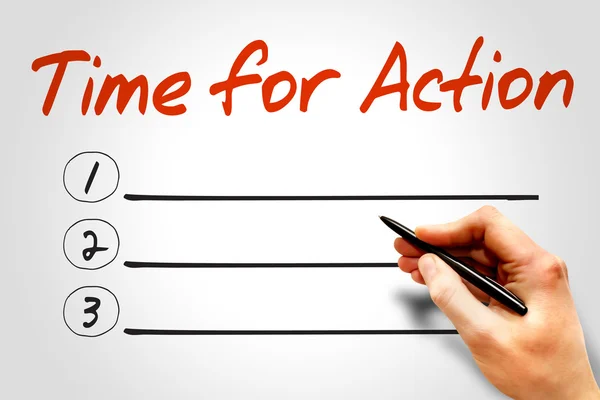 TIME FOR ACTION — Stock Photo, Image