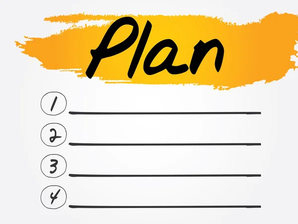 Plan liste blanche — Image vectorielle