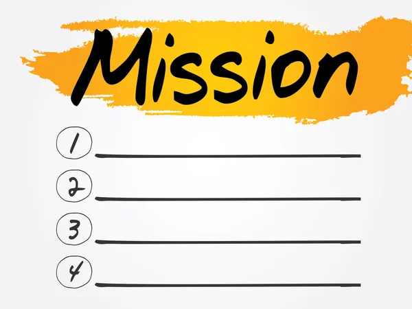 Mission — Stock Vector