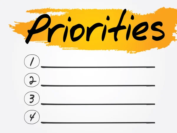 Prioridades — Archivo Imágenes Vectoriales