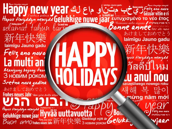 Happy Holidays, Happy New Year in different languages — Stock Photo, Image