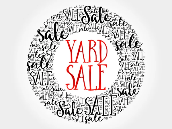 Yard Sale cirkel word cloud — Stockvector