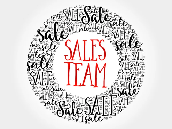 Sales Team circle word cloud — Stock Vector