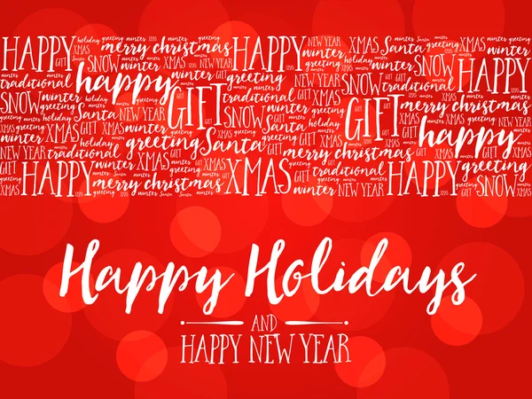 Happy Holidays. Christmas background word cloud — Stock Vector