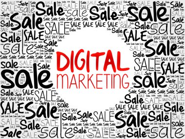 Dijital pazarlama kelime bulutu arka plan