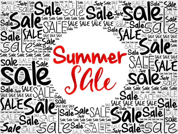 Summer Sale słowo chmura tła — Wektor stockowy