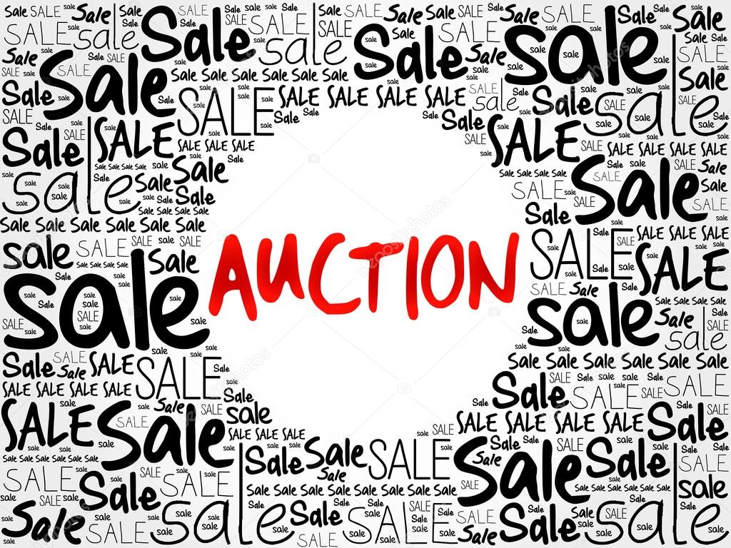 AUCTION word cloud background
