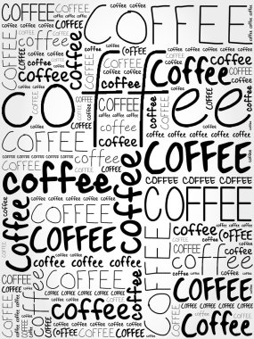 Kahve kelimeler bulut poster