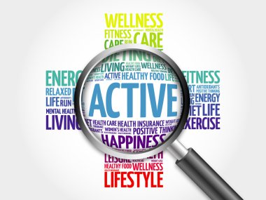 Büyüteç ile etkin kelime bulutu