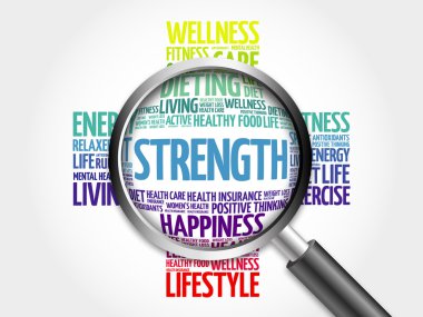 Büyüteç ile güç kelime bulutu