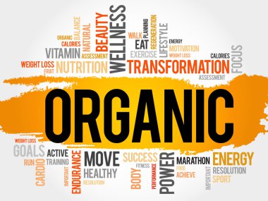 Organik sözcüğü bulut, fitness, spor