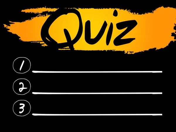 Lista en blanco de QUIZ — Vector de stock