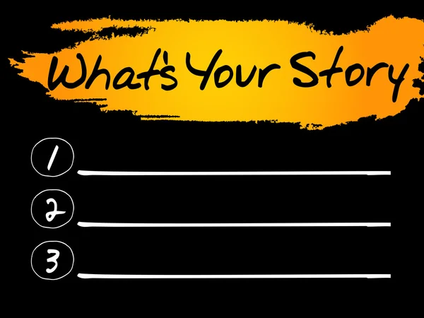 Wat is uw verhaal lege lijst — Stockvector