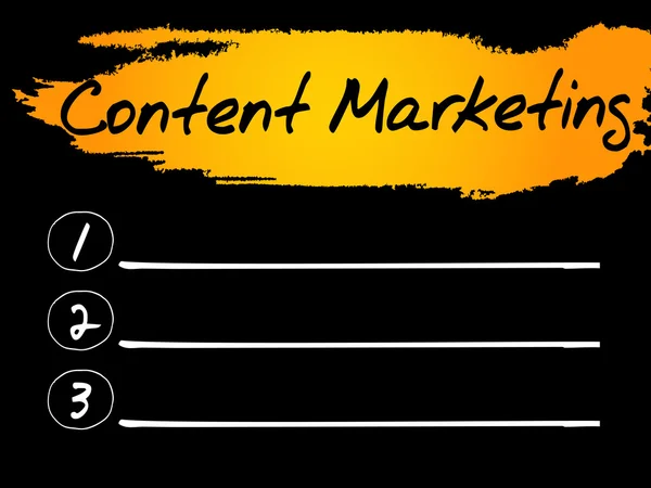 Marketing de conteúdo lista em branco — Vetor de Stock