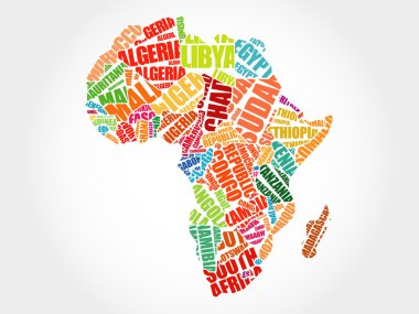 Afrika ülkeleri tipografi harita