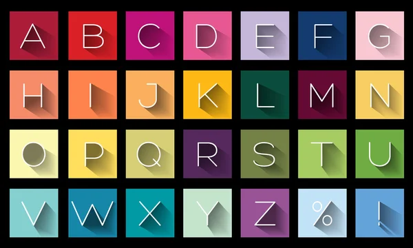 Flache Design-Buchstaben, Symbole Alphabet — Stockvektor