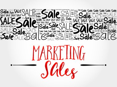 Pazarlama satış bulut arka plan kelime