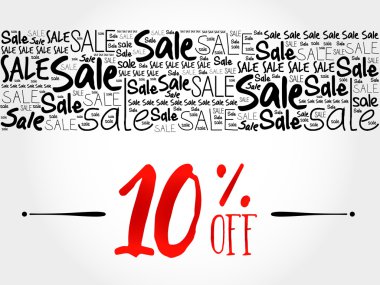 %10 off Satılık kelime bulutu arka plan