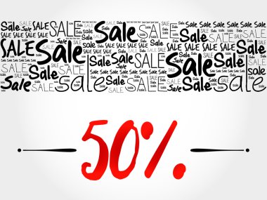 %50 off Satılık kelime bulutu arka plan