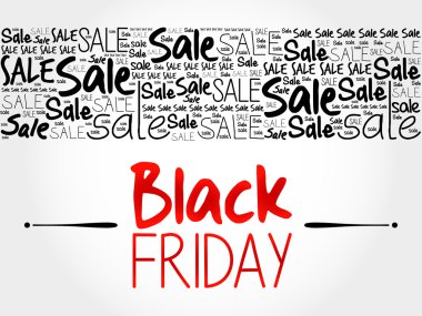 Siyah Cuma kelime bulutu arka plan