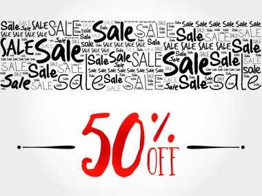 %50 off Satılık kelime bulutu arka plan