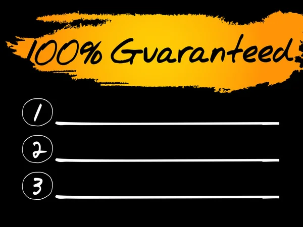 100 Percent Guaranteed Blank List — Stock Vector