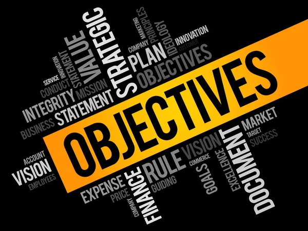 Objectives word cloud — Stock Vector