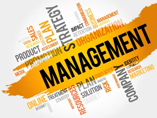 Word Cloud with Management — Stock Vector