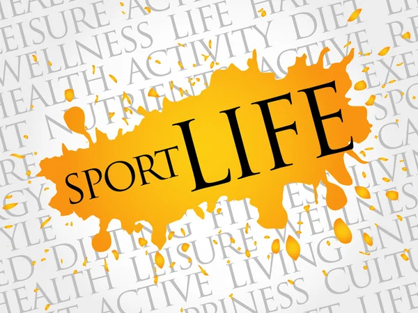 Wortwolke Sportleben — Stockvektor