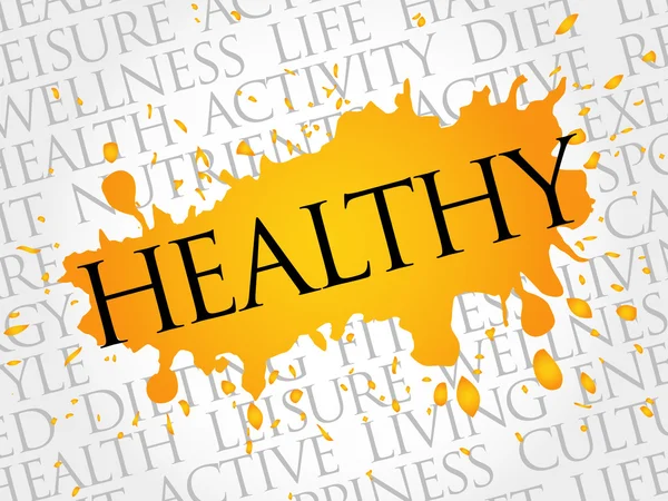 HEALTHY word cloud, fitness, sport — Stock Vector