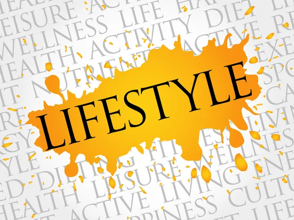 LIFESTYLE word cloud, fitness, sport — Stock Vector